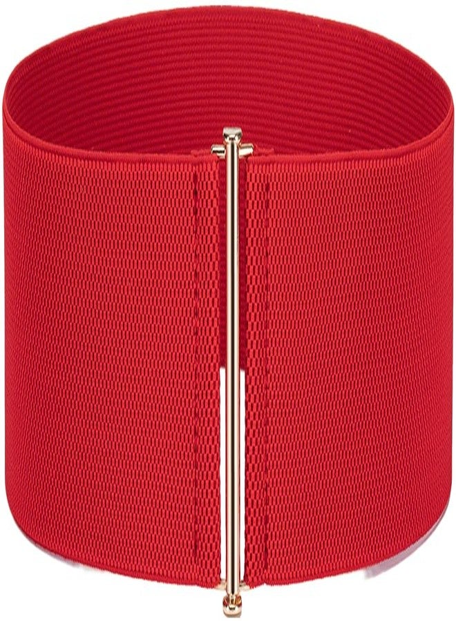 ALAIX Women's 3" Extra Wide Belt Stretchy Waist cinch Belt Vintage Elastic Waistband Corset Gold/Silver Buckle Belts for Women - Image 1